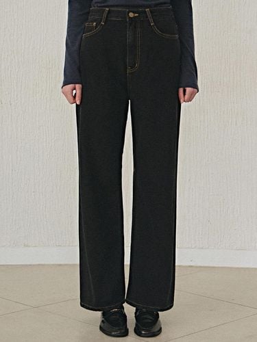 STANDARD HIGHWAIST PANTS_BLACK DENIM - YAN13 - Modalova