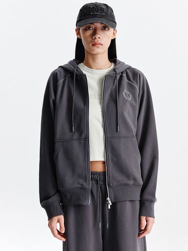 CIRCLE LOGO STITCH HOODY ZIP UP IN - Matin Kim - Modalova