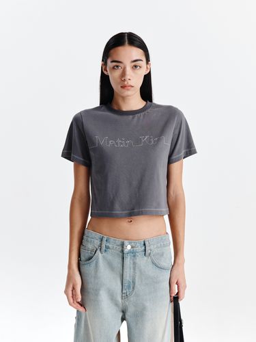 MATIN EDGE STITCH LOGO CROP TOP IN - Matin Kim - Modalova