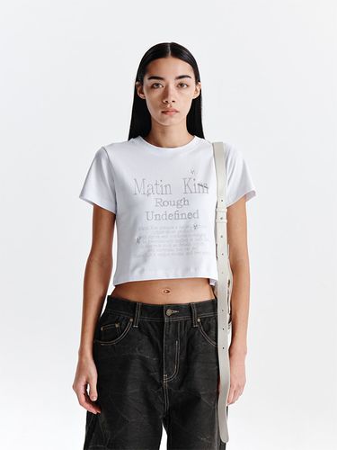 DAZZLE LETTERING CROP TOP IN WHITE - Matin Kim - Modalova