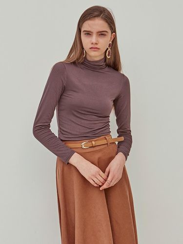 SLIM MINIMAL TURTLENECK_BROWN - YAN13 - Modalova