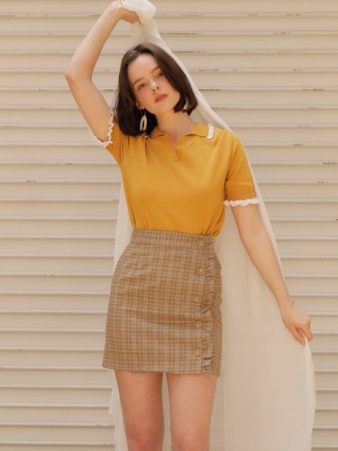 Check wrap skirt_yellow - YUPPE - Modalova