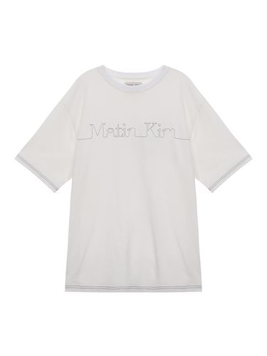 MATIN EDGE STITCH LOGO TOP IN WHITE - Matin Kim - Modalova