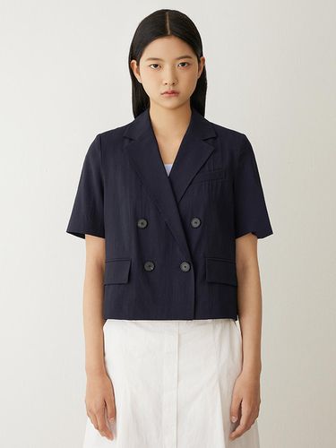 Linen Double Cropped Jacket_AWWJKN21030 - SISTINA - Modalova