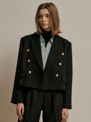 Fake pocket tweed jacket_BLACK - We’Dee - Modalova