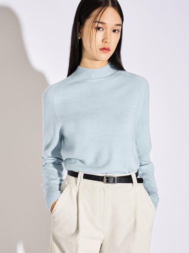 Soft mock neck knit pullover_ASKPON41010 - SISTINA - Modalova