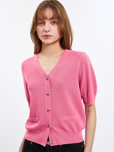 Puff V-neck Short-Sleeved Cardigan_ASKCDO21510 - SISTINA - Modalova