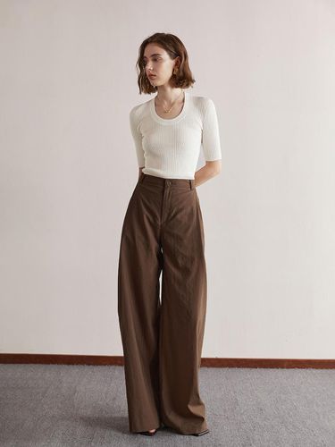 YY_High waist casual drape pants_2color - yyiam - Modalova