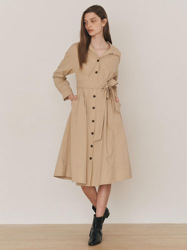 Belted cotton shirt dress_BEIGE - We’Dee - Modalova