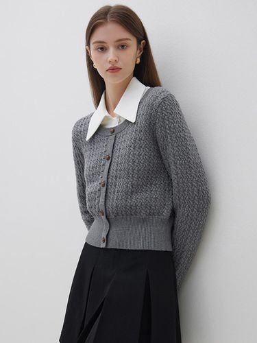 Textured round knit cardigan_2 colors - We’Dee - Modalova