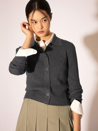 Ribbed button Collar Knitwear_ASKPON31070 - SISTINA - Modalova