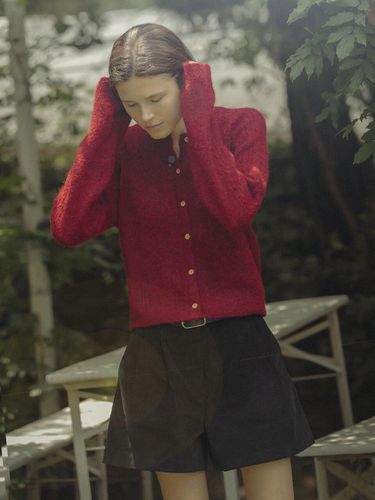 Soft Round Neck Knit Cardigan - Red - KNOWN BETTER - Modalova