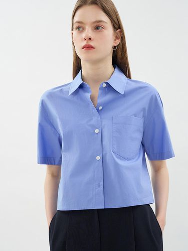 Back button Cropped Short-Sleeved Shirt_AWWSTO2101 - SISTINA - Modalova