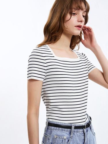 Stripe Scoop Neck Knitwear_ASKPO21060 - SISTINA - Modalova