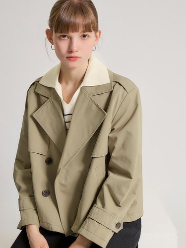 Flap Double Short Trench Coat_AWWBYO11020 - SISTINA - Modalova