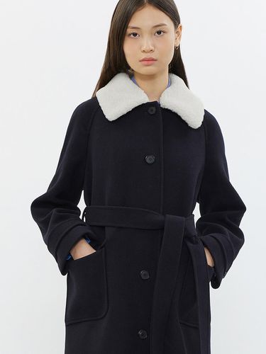 Fur Color Raglan Long Coat_AWWCTN41010 - SISTINA - Modalova