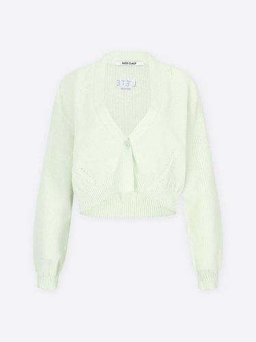 Embroidered Point Cropped Cardigan N242 - NICE CLAUP - Modalova