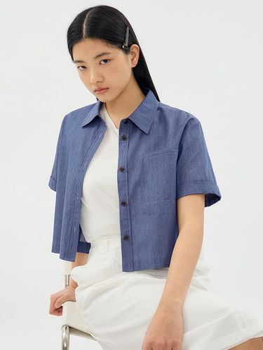 Washing Cropped Short-Sleeved Shirt_AWWSTO21040 - SISTINA - Modalova