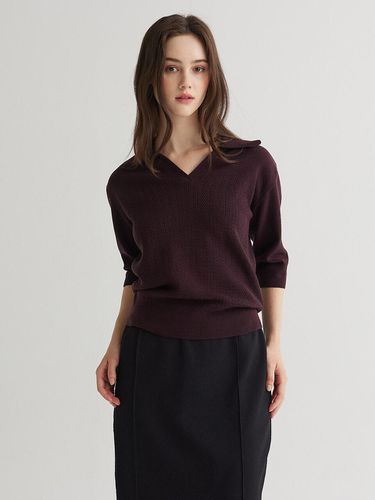 Collar V-neck Knitwear Top N243PWK715 - NICE CLAUP - Modalova