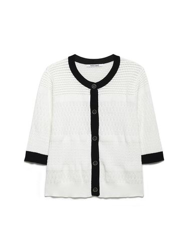 Nice clap contrast details knitwear cardigan A243P - NICE CLAUP - Modalova