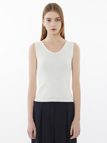 V-neck sleeveless knit top_ASKPON21510 - SISTINA - Modalova