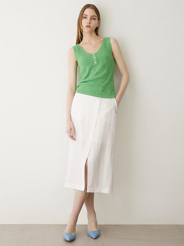 Terry V-neck Sleeveless Knitwear_ASKPON21580 - SISTINA - Modalova