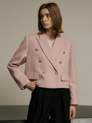 Fake pocket tweed jacket_PINK - We’Dee - Modalova