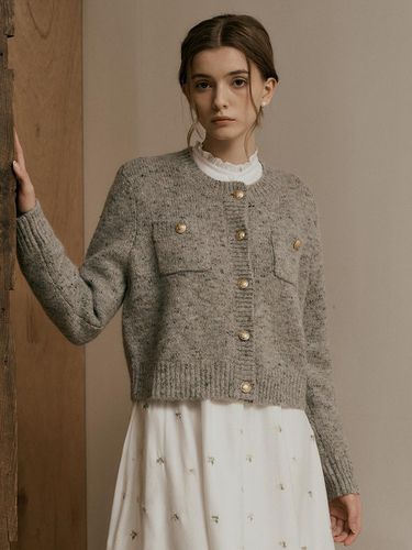 Golden wool cardigan jacket_GRAY - We’Dee - Modalova