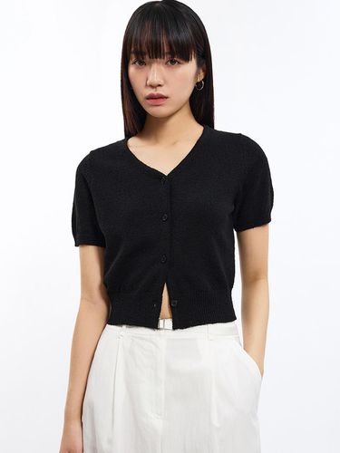 Bukle V-neck Short-Sleeved Cardigan_ASKCDO21520 - SISTINA - Modalova