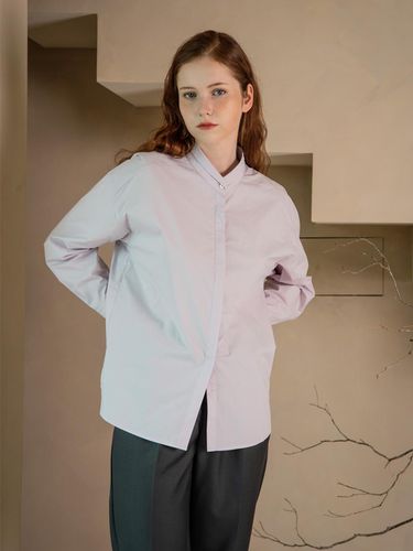 Stand collar off-shoulder shirt_2 colors - We’Dee - Modalova