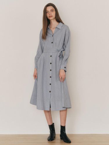 Belted Cotton Shirt Dress - Blue - We’Dee - Modalova