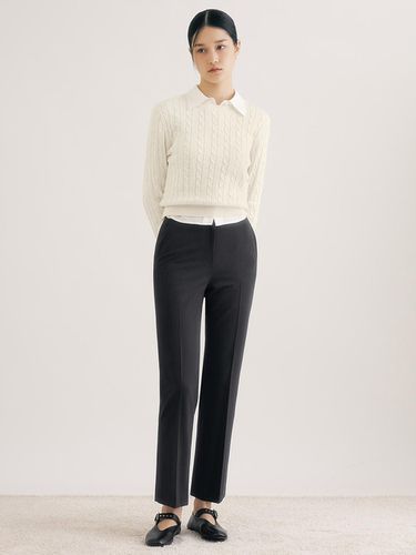 Wool Slim Straight Pants_AWWSLN31050 - SISTINA - Modalova