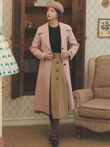 Big Collar Slim Fit Cashmere Coat - itMICHAA - Modalova