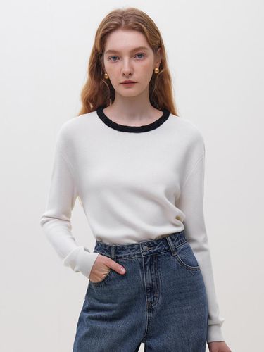 Contrast color edge knit top - We’Dee - Modalova