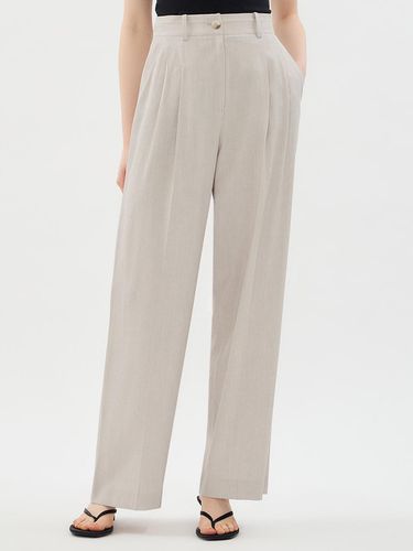 Linen pintuck wide pants_AWWSLO21710 - SISTINA - Modalova