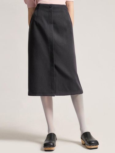 One button slit midi skirt_AWWSKO11050 - SISTINA - Modalova