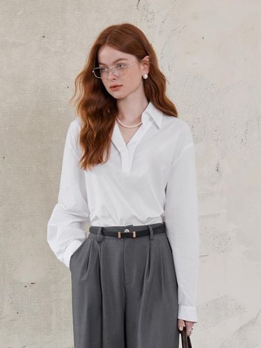 Minimal single button blouse_2 colors - We’Dee - Modalova