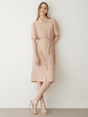 Belted Slit Shirt dress_AWWOPN21100 - SISTINA - Modalova