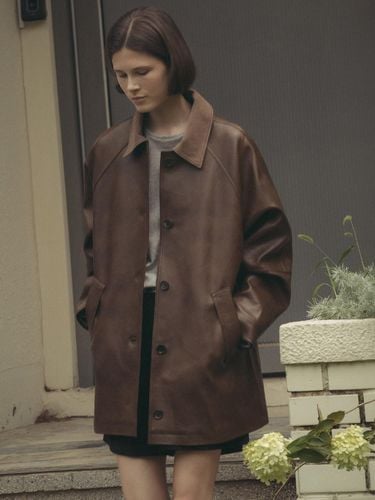 Saint Leather Half Coat - Brown - KNOWN BETTER - Modalova