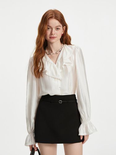 Pearl ruffled v-neck shirt - We’Dee - Modalova