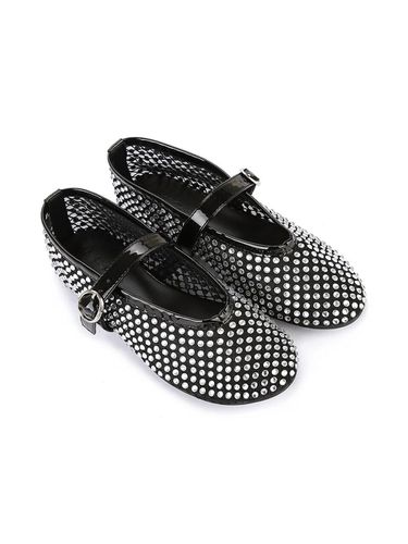 Studded Mesh Ballerina Flats - NICE CLAUP - Modalova