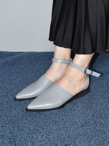 Feminine Strap Flat Shoes Gray - urimera - Modalova