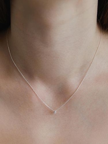 Silver 925) Water Drop Bezel Chain Necklace NZ241 - TATIANA - Modalova