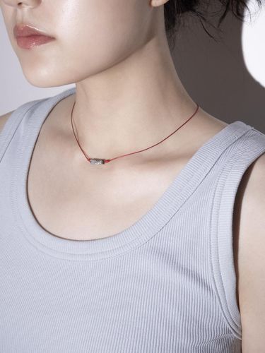 Silver925) 403 Stone Red Necklace - KIEE - Modalova