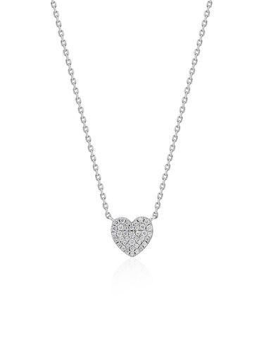 H Heart Pav Silver (W) Volume Necklace - hyeres-lor - Modalova