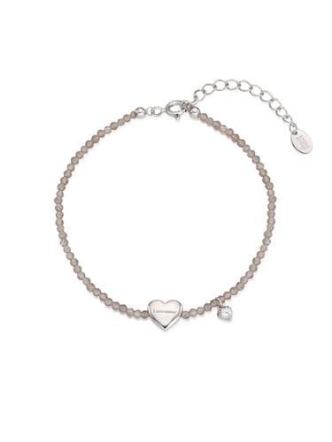 Silver Gray Heart Cubic Bracelet - STONEHENgE - Modalova