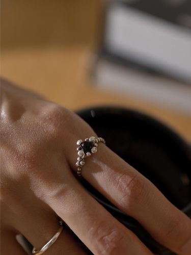 Silver 925) 003 Sunflower Onyx Ring - KIEE - Modalova