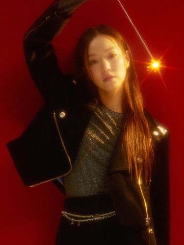 Holiday Edition] Rider-Type Cropped Velvet Jacket - LUCKY CHOUETTE - Modalova