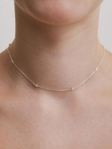 Silver 925) Bezel Dot Chain Necklace NZ2418 - TATIANA - Modalova