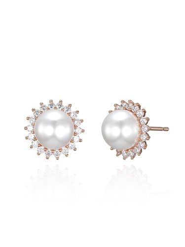 K GF Pearl Point Flower Stud Earrings - ELLE Jewelry - Modalova